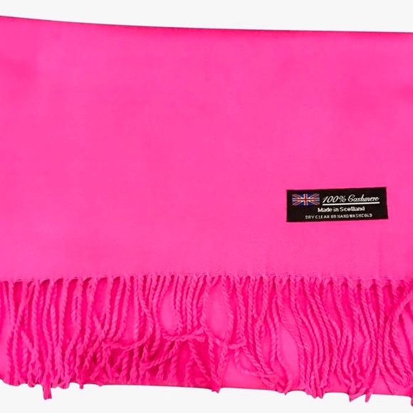 Hot Pink 100% Cashmere Scarf Super Soft - Picture 2 of 2